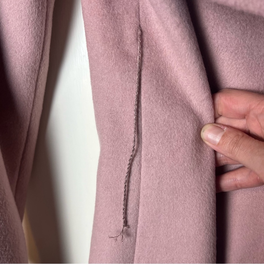 Cole Haan - Women’s Slick Wool Blend Wrap Coat Shawl Collar Belted Pink - Sz. 8 - Picture 11 of 11